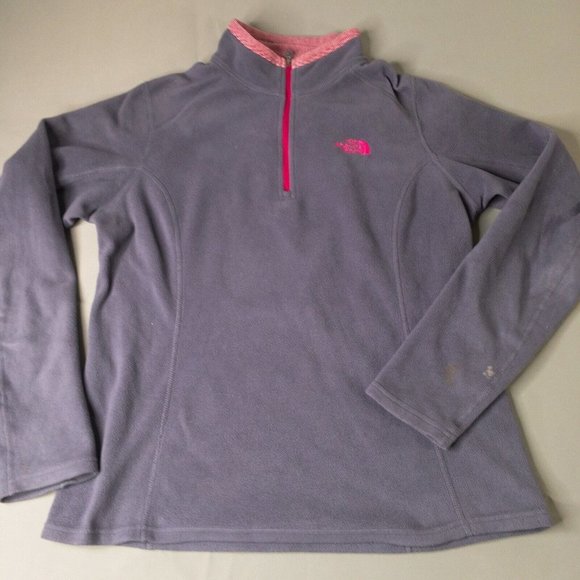 The North Face Womens Sweater Purple Medium Fleece 1/4 Zip Lightweight Soft 0484 - Picture 1 of 12